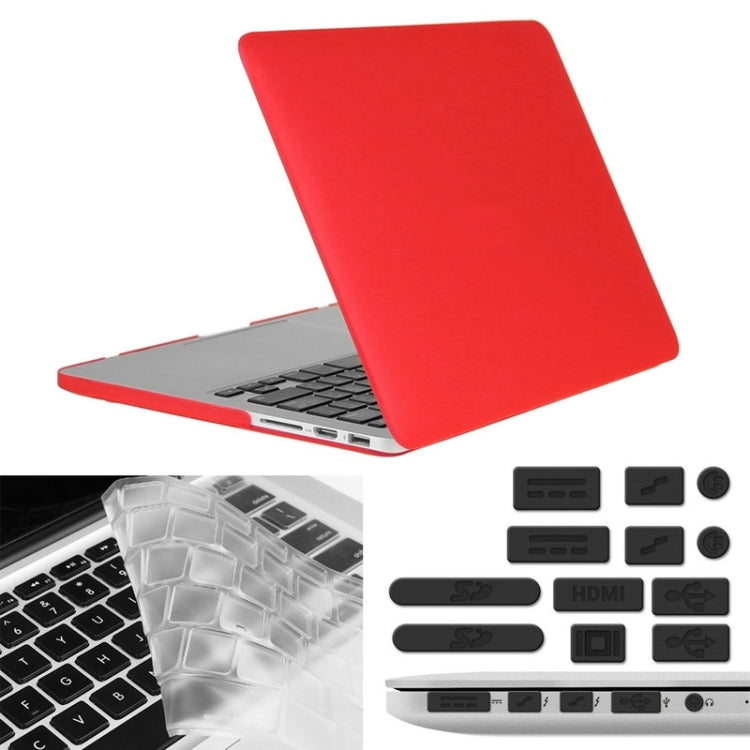 ENKAY for Macbook Pro Retina 13.3 inch (US Version) / A1425 / A1502 Hat-Prince 3 in 1 Frosted Hard Shell Plastic Protective Case with Keyboard Guard & Port Dust Plug(Red) - free shipping - PMC Jewellery - Order now!