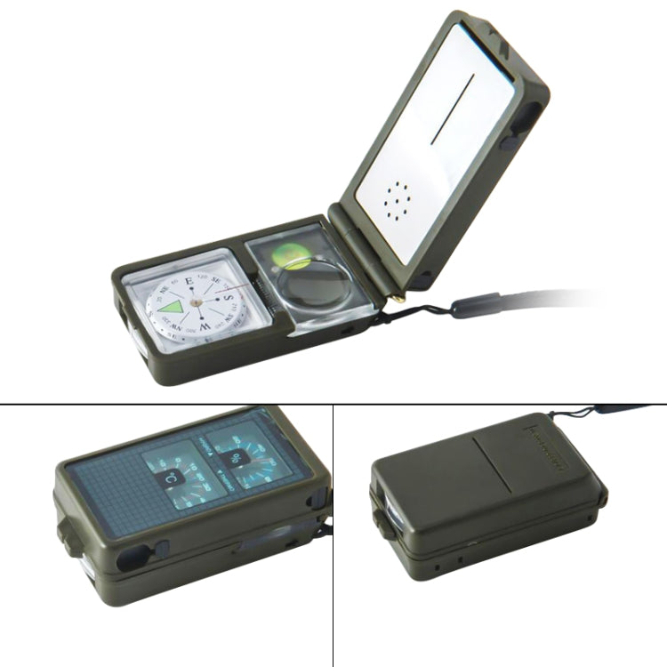 10 in 1 (Thermometer, Hygrometer, LED light, Reflector, Spirit level, Compass, Whistle, Flint, Magnifier, Ruler) Multi-Function Portable Compass - Hiking Meter by PMC TechLife | Online Shopping South Africa | PMC TechLife | Buy Now Pay Later Mobicred