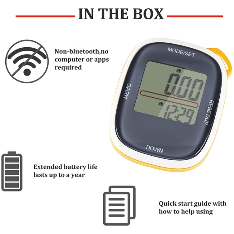 3D All Dimensional Multifunction Digital Electronic Pedometer Step Counter(Yellow) - Pedometer by PMC TechLife | Online Shopping South Africa | PMC TechLife | Buy Now Pay Later Mobicred