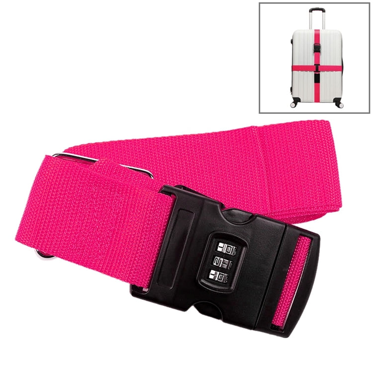 Luggage Strap Cross Belt Adjustable Packing Band Belt Strap with Password Lock for Luggage Travel Suitcase(Rose Red) - free shipping - PMC TechLife - Order now!