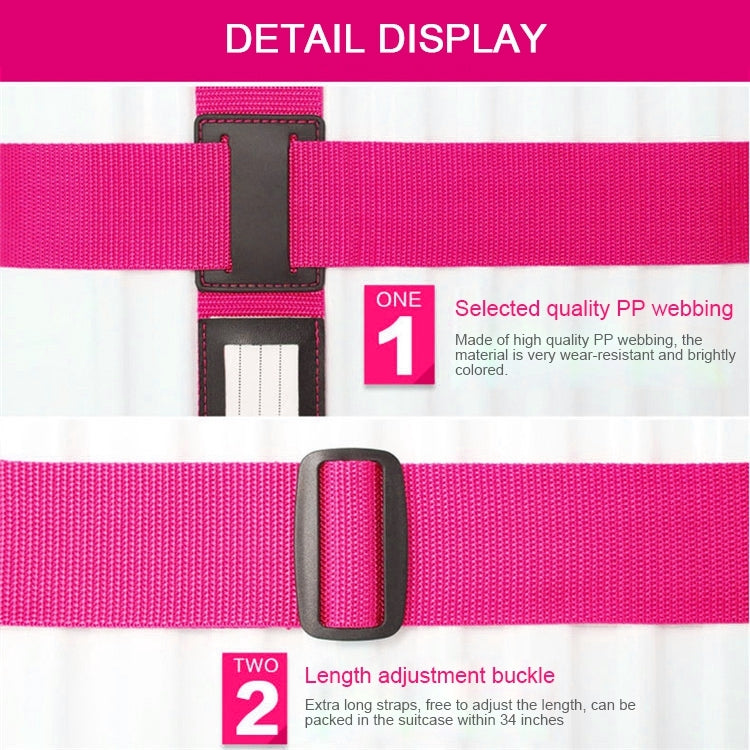 Luggage Strap Cross Belt Adjustable Packing Band Belt Strap with Password Lock for Luggage Travel Suitcase(Rose Red) - free shipping - PMC TechLife - Order now!
