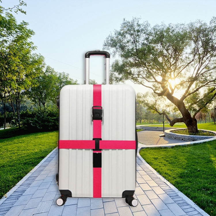 Luggage Strap Cross Belt Adjustable Packing Band Belt Strap with Password Lock for Luggage Travel Suitcase(Rose Red) - free shipping - PMC TechLife - Order now!