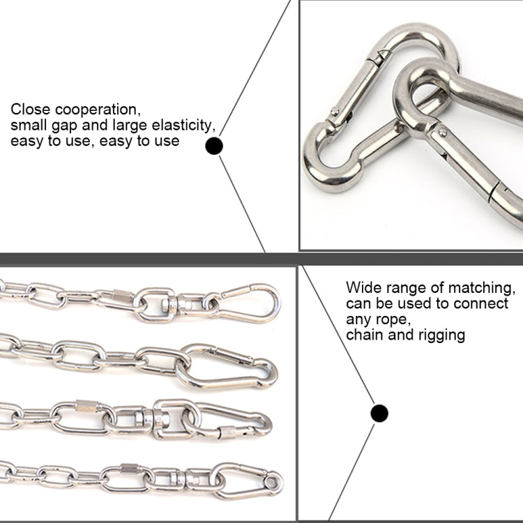 M5 Stainless Steel Carabiner Spring Hook Multi-tool Mountaineering Buckle Lock Camping Hook Rope, Inner Diameter: 4.9mm - Hooks by PMC TechLife | Online Shopping South Africa | PMC TechLife | Buy Now Pay Later Mobicred