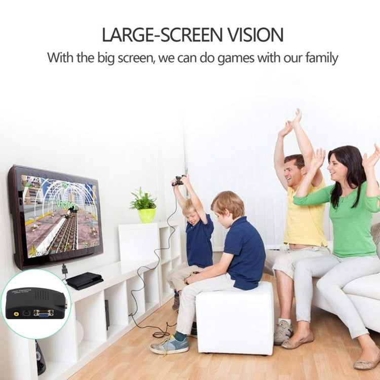 High Resolution (BNC) Video and S-Video to VGA Conversion(Black) - VGA Converter by PMC Jewellery | Online Shopping South Africa | PMC Jewellery | Buy Now Pay Later Mobicred