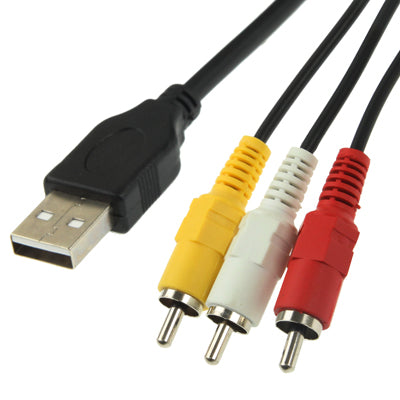 USB to 3 x RCA Male Cable, Length: 1.5m - RCA Cable by PMC TechLife | Online Shopping South Africa | PMC TechLife