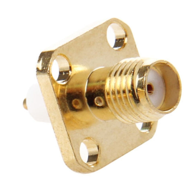 10 PCS Gold Plated SMA Female 4 Holes Chassis Panel Mount Extended Dielectric Solder Connector Adapter - Connectors by PMC Jewellery | Online Shopping South Africa | PMC Jewellery | Buy Now Pay Later Mobicred