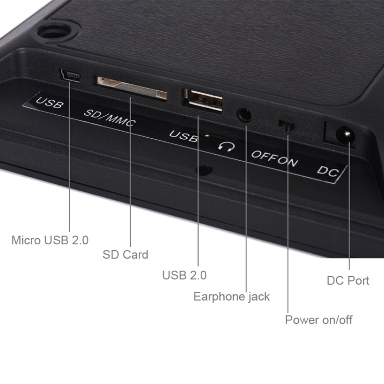 12.0 Inch LED Display Multi-media Digital Photo Frame with Holder / Music & Movie Player / Remote Control Function, Support USB / SD, Built in Stereo Speaker(Black) - 11 inch Below by PMC TechLife | Online Shopping South Africa | PMC TechLife | Buy Now Pay Later Mobicred