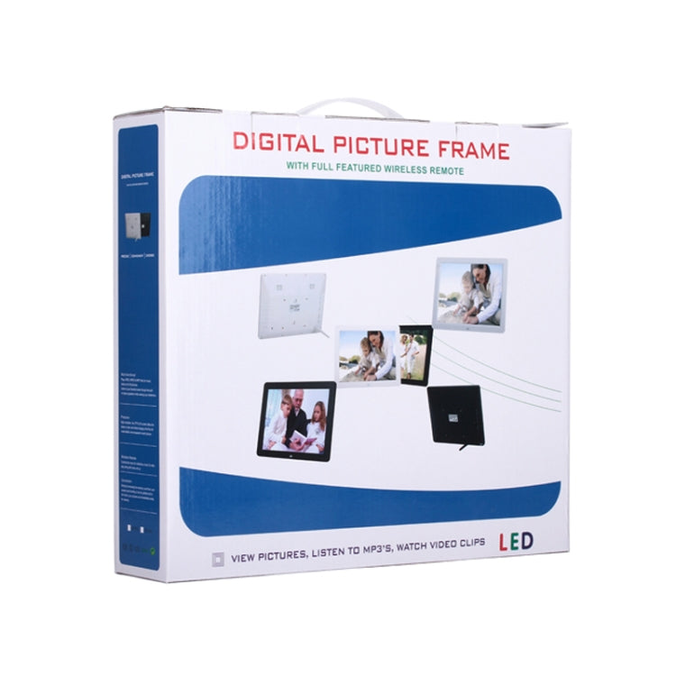 12.0 Inch LED Display Multi-media Digital Photo Frame with Holder / Music & Movie Player / Remote Control Function, Support USB / SD, Built in Stereo Speaker(Black) - 11 inch Below by PMC TechLife | Online Shopping South Africa | PMC TechLife | Buy Now Pay Later Mobicred