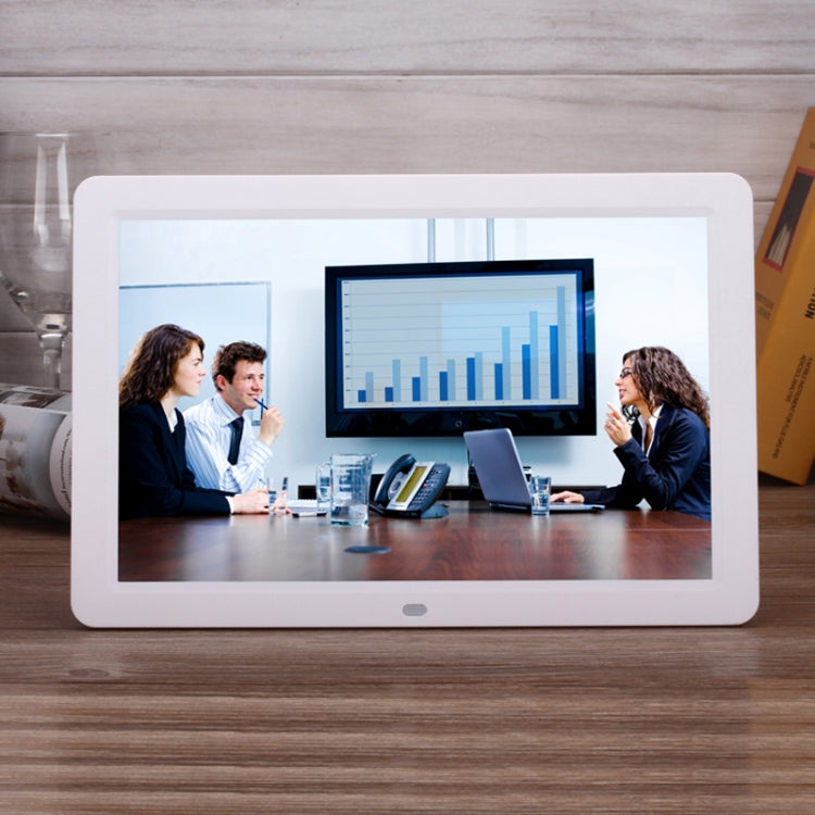 12.0 Inch LED Display Multi-media Digital Photo Frame with Holder / Music & Movie Player / Remote Control Function, Support USB / SD, Built in Stereo Speaker(White) - 11 inch Below by PMC TechLife | Online Shopping South Africa | PMC TechLife | Buy Now Pay Later Mobicred