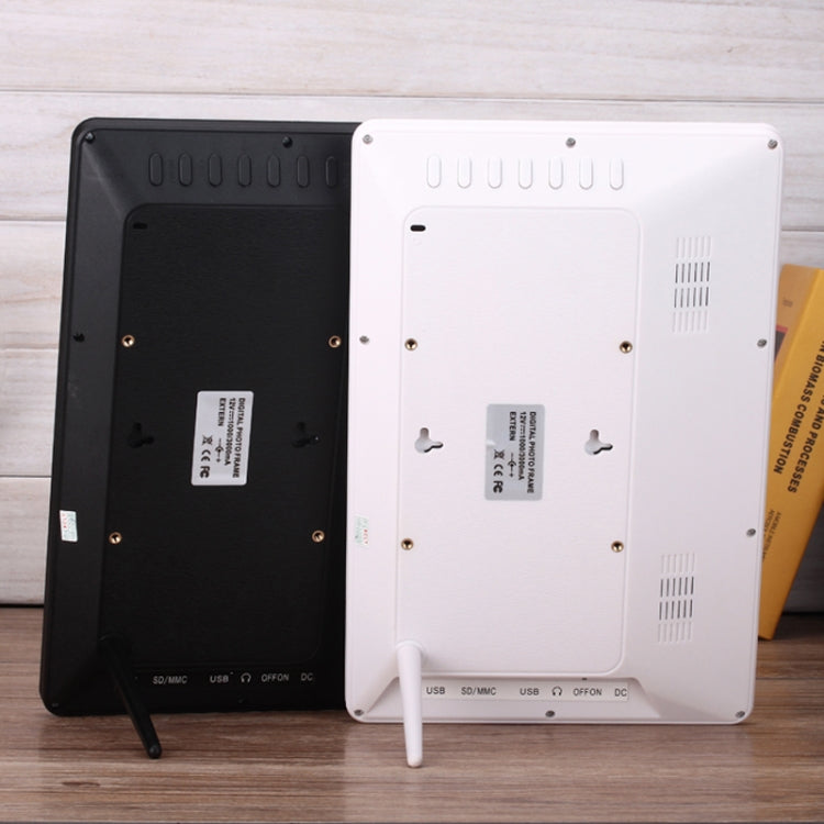 12.0 Inch LED Display Multi-media Digital Photo Frame with Holder / Music & Movie Player / Remote Control Function, Support USB / SD, Built in Stereo Speaker(White) - 11 inch Below by PMC TechLife | Online Shopping South Africa | PMC TechLife | Buy Now Pay Later Mobicred