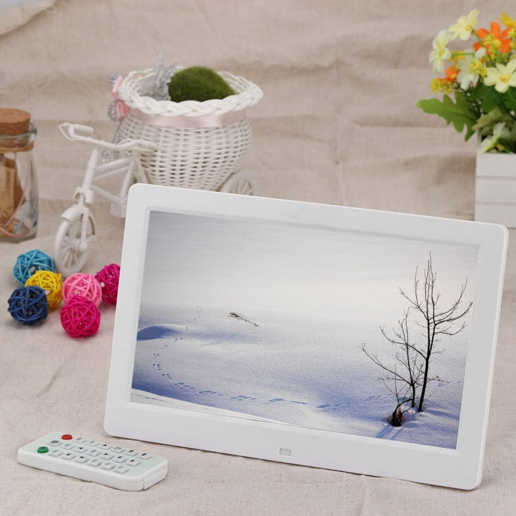 10.1 inch HD Wide Screen Digital Photo Frame with Holder & Remote Control, Allwinner E200, Alarm Clock / MP3 / MP4 / Movie Player(White) - free shipping - PMC Jewellery - Order now!