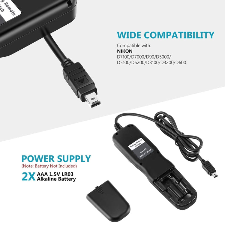 Aputure AP-TR3N LCD Timer Remote Cord for Nikon D5100���D3100, D7000, D5000, D90 - free shipping - PMC TechLife - Order now!