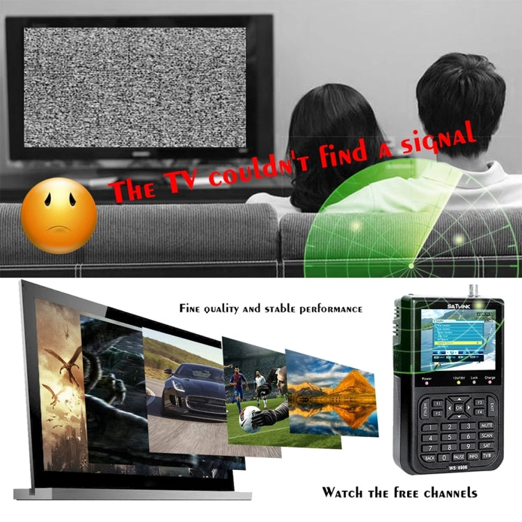 SATLINK WS6906 3.5 inch LCD Colour Screen Portable Digital Satellite Finder Meter(AU Plug) - Satellite Finder by PMC TechLife | Online Shopping South Africa | PMC TechLife | Buy Now Pay Later Mobicred