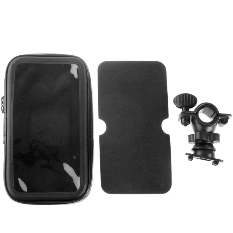 Bicycle Handlebar Mount Holder Waterproof / Sand-proof / Snow-proof / Dirt-proof Zipper Touch Bag, Suitable for Galaxy Note III / N9000 & Mega 6.3 / i9200(Black) - Holders by PMC TechLife | Online Shopping South Africa | PMC TechLife | Buy Now Pay Later Mobicred
