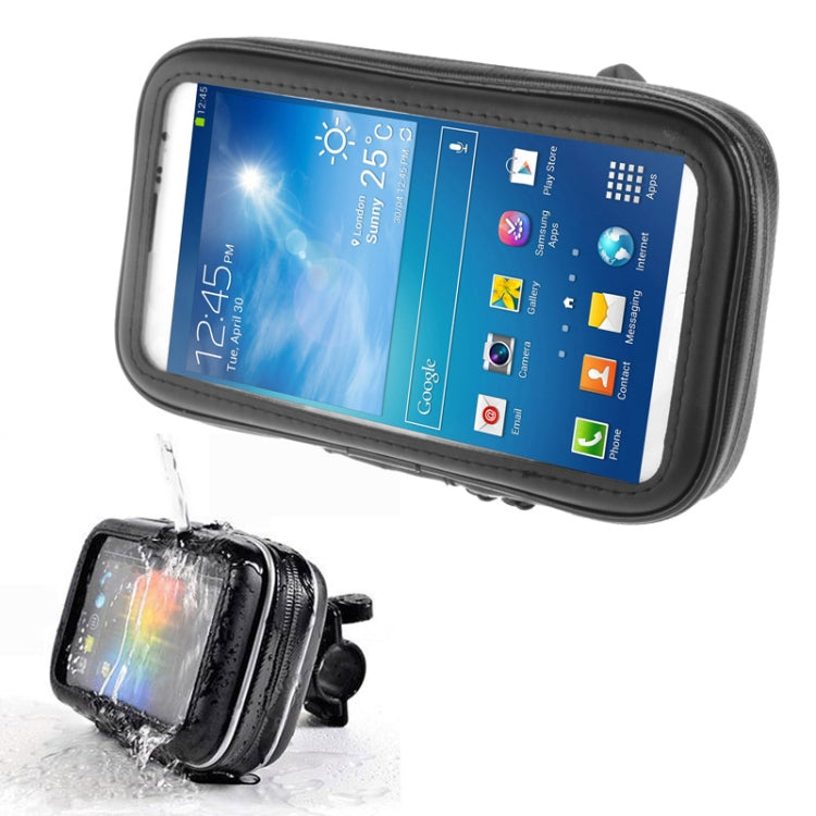 Bicycle Handlebar Mount Holder Waterproof / Sand-proof / Snow-proof / Dirt-proof Zipper Touch Bag, Suitable for Galaxy Note III / N9000 & Mega 6.3 / i9200(Black) - Holders by PMC TechLife | Online Shopping South Africa | PMC TechLife | Buy Now Pay Later Mobicred