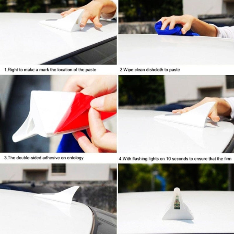 Solar Shark Fin High-positioned Alarm Light(Silver) - Warning Lights by PMC TechLife | Online Shopping South Africa | PMC TechLife | Buy Now Pay Later Mobicred