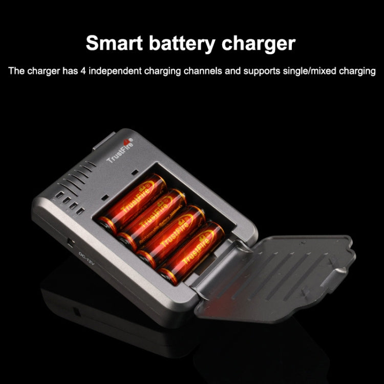TR-003P4 TrustFire 1x4 Universal Cylindrical Li-ion Battery Charger for 10430/ 10440/ 14500/ 16340/ 17670/ 18500 - Charger & Converter by PMC TechLife | Online Shopping South Africa | PMC TechLife | Buy Now Pay Later Mobicred