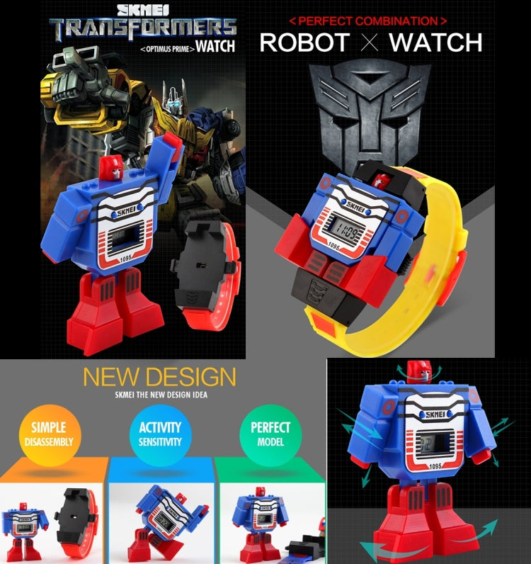 SKMEI Transformation Toy Shape Changing Removable Dial Digital Movement Children Watch with PU Plastic Cement Band(Dark Blue) - free shipping - PMC TechLife - Order now!
