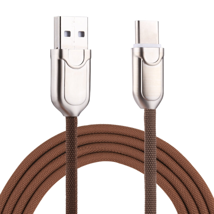 1m 2A USB-C / Type-C to USB 2.0 Data Sync Quick Charger Cable(Brown) - USB-C & Type-C Cable by PMC TechLife | Online Shopping South Africa | PMC TechLife | Buy Now Pay Later Mobicred