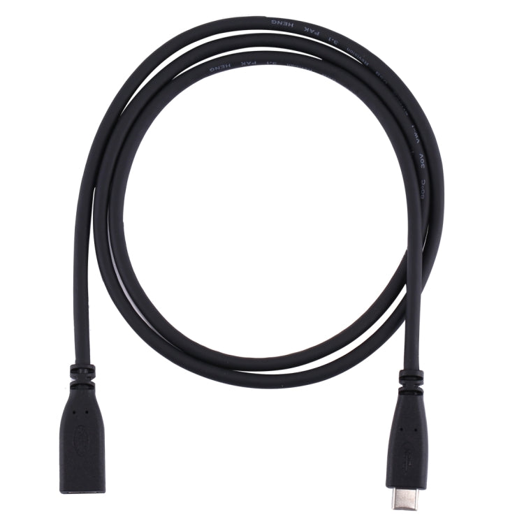 1m USB-C / Type-C 3.1 Male to USB-C / Type-C Female Connector Adapter Cable(Black) - USB-C & Type-C Cable by PMC TechLife | Online Shopping South Africa | PMC TechLife | Buy Now Pay Later Mobicred