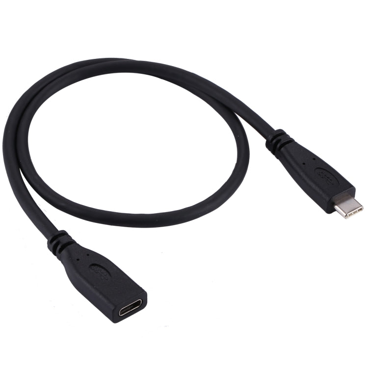 50cm USB-C / Type-C 3.1 Male to USB-C / Type-C Female Connector Adapter Cable(Black) - USB-C & Type-C Cable by PMC TechLife | Online Shopping South Africa | PMC TechLife | Buy Now Pay Later Mobicred