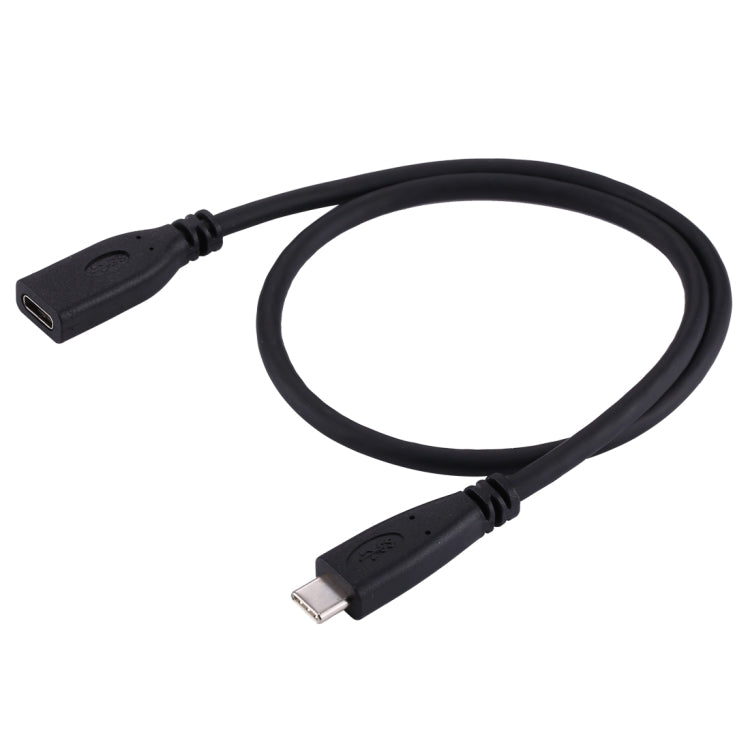 50cm USB-C / Type-C 3.1 Male to USB-C / Type-C Female Connector Adapter Cable(Black) - USB-C & Type-C Cable by PMC TechLife | Online Shopping South Africa | PMC TechLife | Buy Now Pay Later Mobicred