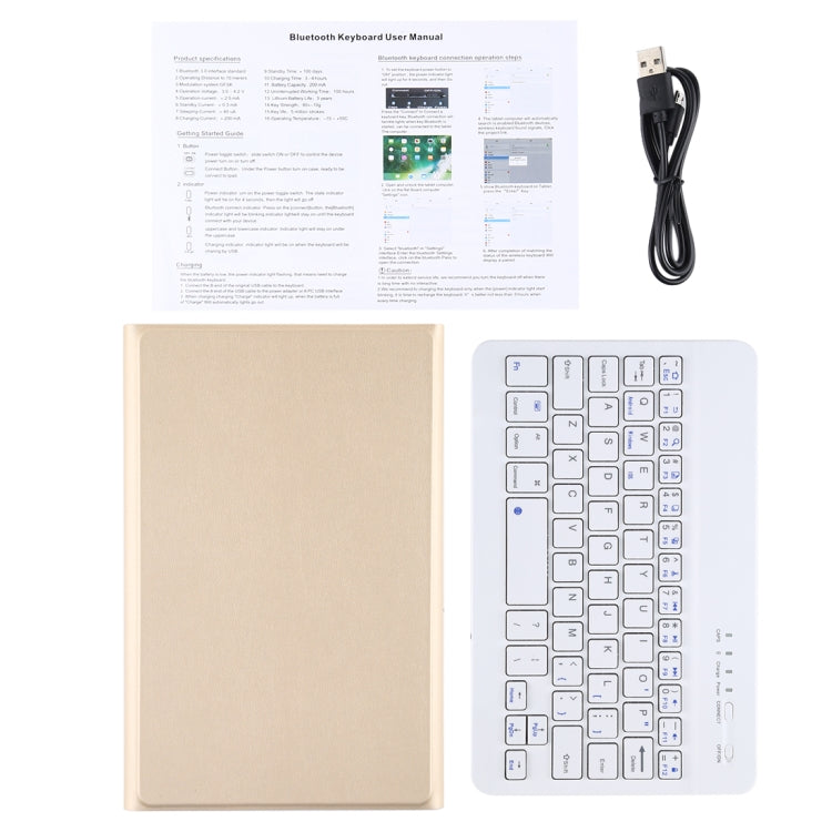 Ultra-thin Detachable Magnetic Bluetooth Keyboard Leather Tablet Case for Galaxy Tab A 8.0 2019 P200 / P205, with Holder(Gold) - free shipping - PMC TechLife - Order now!