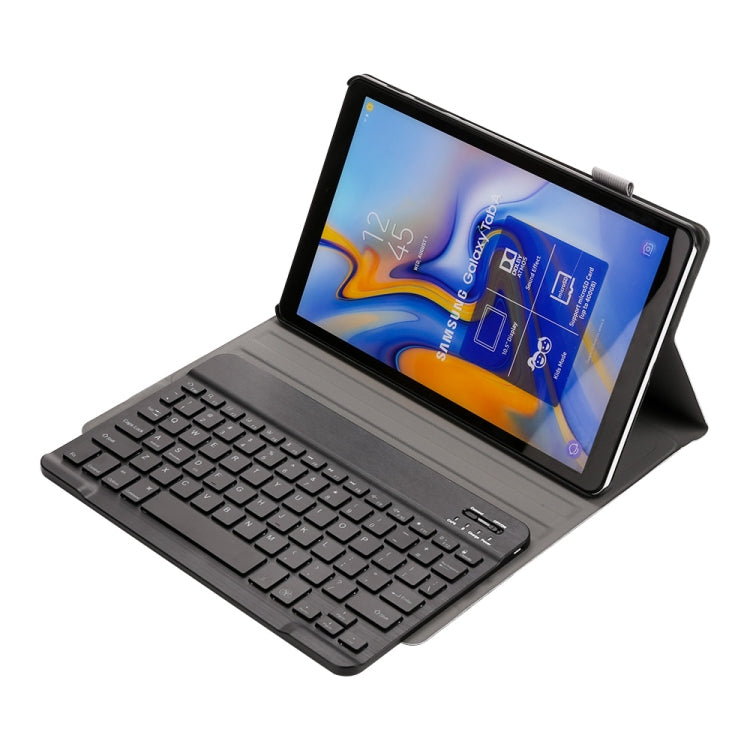 ST590S Bluetooth 3.0 Fine Wool Texture PU Leather ABS Detachable Seven-color Backlight Bluetooth Keyboard Leather Tablet Case for Samsung Galaxy Tab A 10.5 inch T590 / T595, with Pen Slot & Holder (Black) - Samsung Keyboard by PMC TechLife | Online Shopping South Africa | PMC TechLife