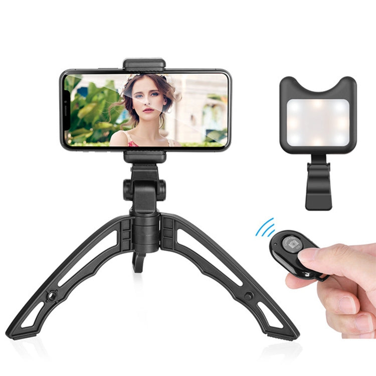 APEXEL Portable Handheld Lazy Live Broadcast Desktop Folding Universal Bluetooth Tripod Phone Holder with Flashlight - Stand by APEXEL | Online Shopping South Africa | PMC TechLife | Buy Now Pay Later Mobicred