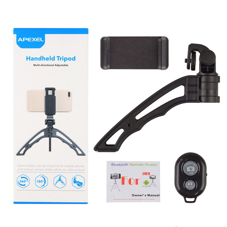 APEXEL Portable Handheld Lazy Live Broadcast Desktop Folding Universal Bluetooth Tripod Phone Holder with Flashlight - Stand by APEXEL | Online Shopping South Africa | PMC TechLife | Buy Now Pay Later Mobicred