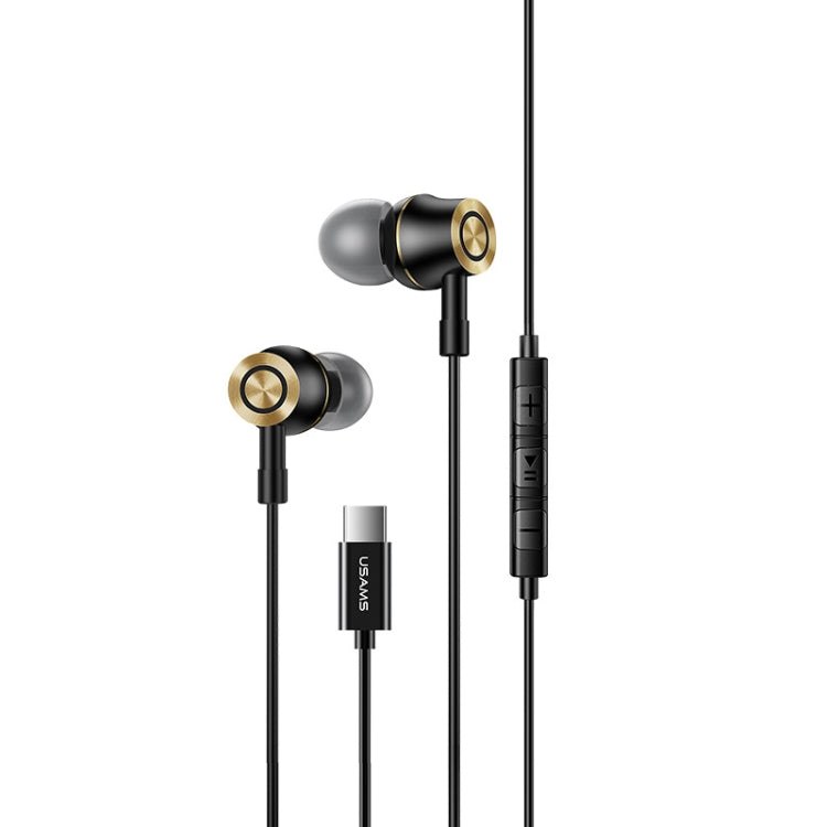 USAMS US-SJ482 EP-43 Wired In Ear USB-C / Type-C Interface Metal Digital HiFi Noise Reduction Earphones with Mic & Digital Chip, Length: 1.2m(Black) - free shipping - PMC TechLife - Order now!