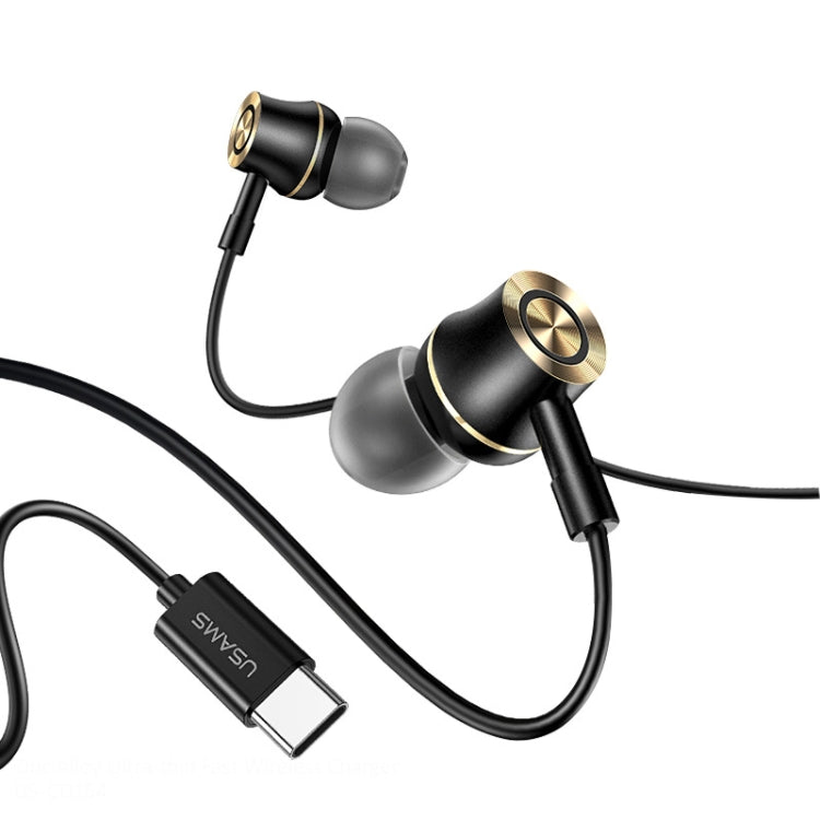 USAMS US-SJ482 EP-43 Wired In Ear USB-C / Type-C Interface Metal Digital HiFi Noise Reduction Earphones with Mic & Digital Chip, Length: 1.2m(Black) - free shipping - PMC TechLife - Order now!