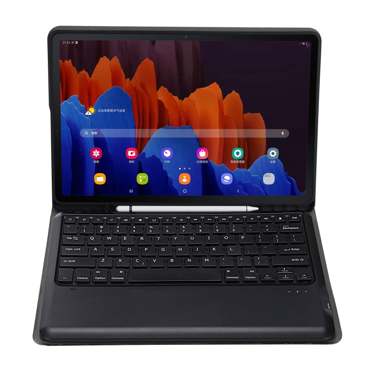 A970B Detachable Bluetooth Keyboard Ultrathin Horizontal Flip Leather Tablet Case with Pen Slot for Samsung Galaxy Tab S7 FE T730 / T736 / S7+ T970 / T975 / T976(Black) - Samsung Keyboard by PMC TechLife | Online Shopping South Africa | PMC TechLife