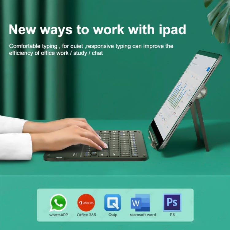 HB119B 10 inch Universal Tablet Wireless Bluetooth Keyboard with Touch Panel (Dark Green) - Universal Keyboard by PMC TechLife | Online Shopping South Africa | PMC TechLife