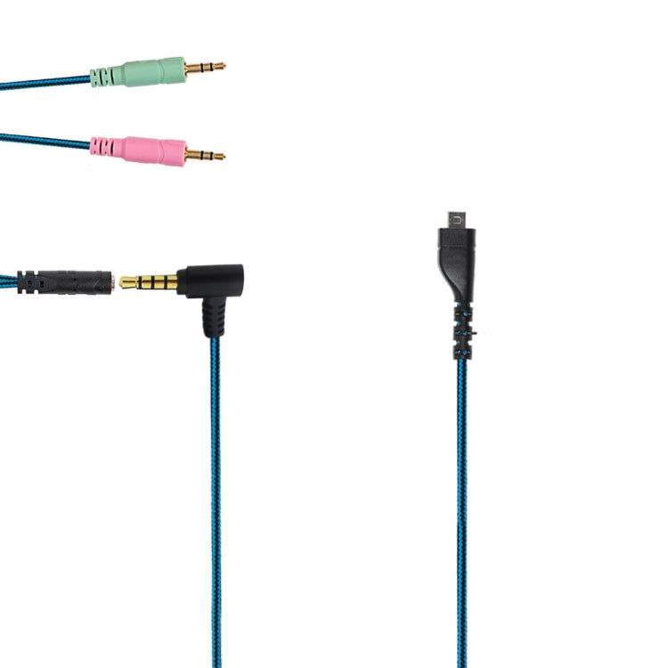 ZS0158 Elbow Plug + Adapter Cable Gaming Headset Audio Cable for SteelSeries Arctis 3 / 5 / 7 (Blue) - Headset Accessories by PMC TechLife | Online Shopping South Africa | PMC TechLife | Buy Now Pay Later Mobicred