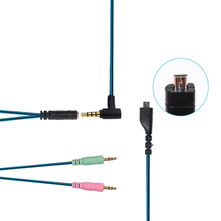 ZS0158 Elbow Plug + Adapter Cable Gaming Headset Audio Cable for SteelSeries Arctis 3 / 5 / 7 (Blue) - Headset Accessories by PMC TechLife | Online Shopping South Africa | PMC TechLife | Buy Now Pay Later Mobicred