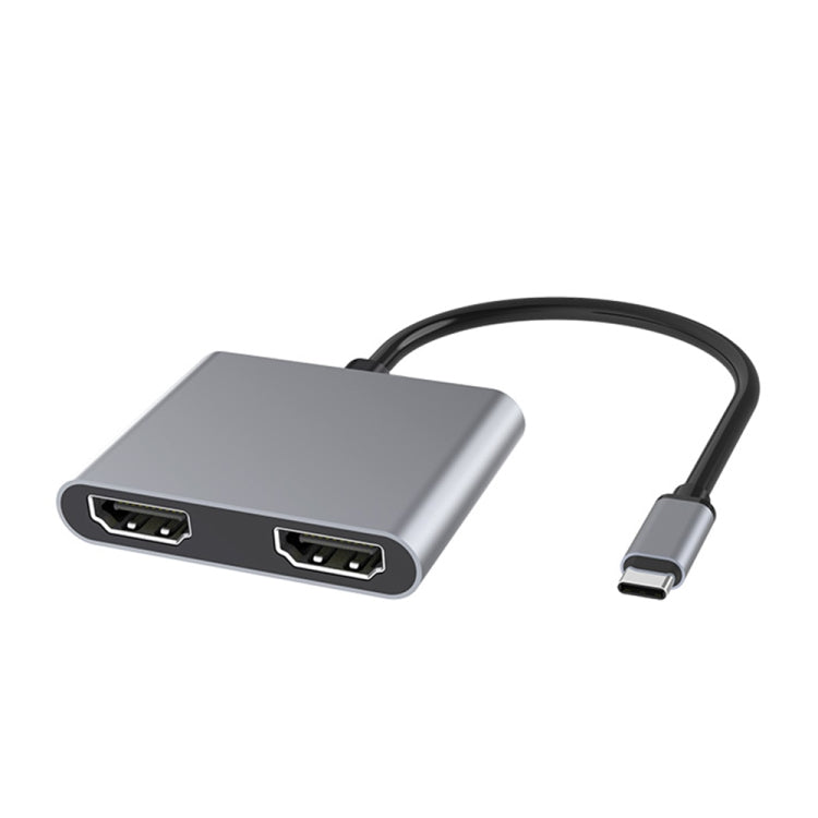 4 in 1 Multifunction USB-C / Type-C to PD USB-C / Type-C +USB 3.0+Dual HDMI HUB Docking Station (Grey) - USB HUB by PMC Jewellery | Online Shopping South Africa | PMC Jewellery | Buy Now Pay Later Mobicred