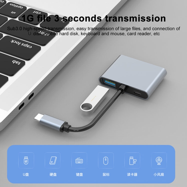 4 in 1 Multifunction USB-C / Type-C to PD USB-C / Type-C +USB 3.0+Dual HDMI HUB Docking Station (White) - USB HUB by PMC Jewellery | Online Shopping South Africa | PMC Jewellery | Buy Now Pay Later Mobicred