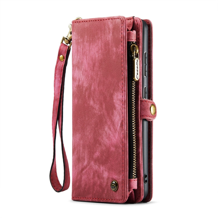 CaseMe-008 Detachable Multifunctional Retro Frosted Horizontal Flip Leather Case for Galaxy A20 / M10S, with Card Slot & Holder & Zipper Wallet & Photo Frame(Red) - free shipping - PMC Jewellery - Order now!