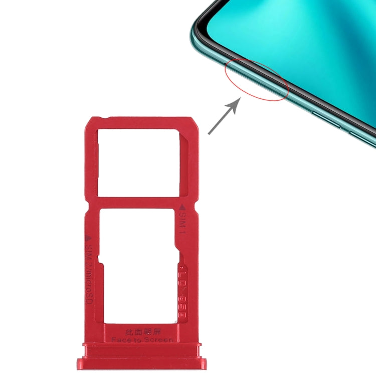 For OPPO R15 SIM Card Tray + SIM Card Tray / Micro SD Card Tray (Red) - Card Tray by PMc TechLife | Online Shopping South Africa | PMc TechLife | Buy Now Pay Later Mobicred