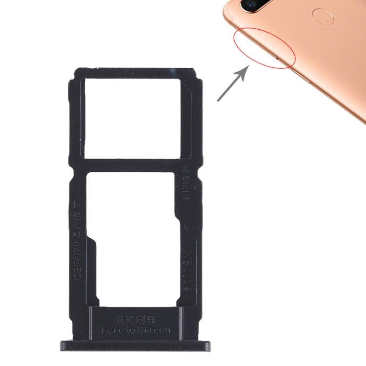 For OPPO R11s Plus SIM Card Tray + SIM Card Tray / Micro SD Card Tray (Black) - Card Tray by PMc TechLife | Online Shopping South Africa | PMc TechLife | Buy Now Pay Later Mobicred