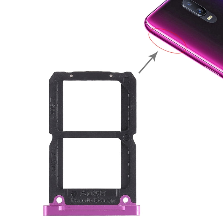 For OPPO R17 2 x SIM Card Tray (Purple) - Card Socket by PMc TechLife | Online Shopping South Africa | PMc TechLife | Buy Now Pay Later Mobicred