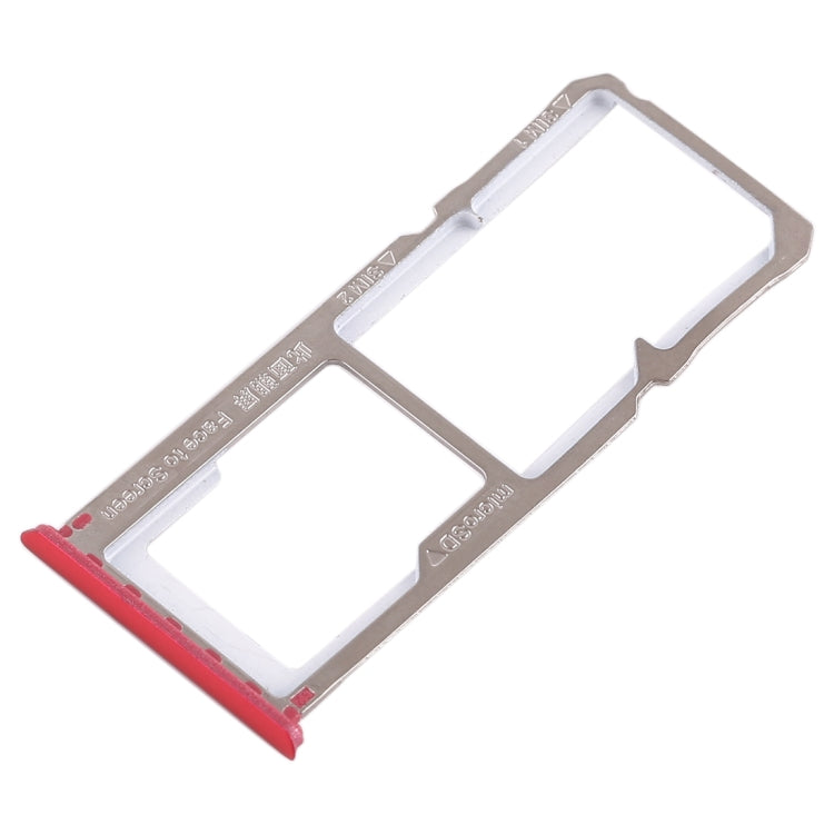 For OPPO A1 2 x SIM Card Tray + Micro SD Card Tray (Red) - Card Socket by PMc TechLife | Online Shopping South Africa | PMc TechLife | Buy Now Pay Later Mobicred