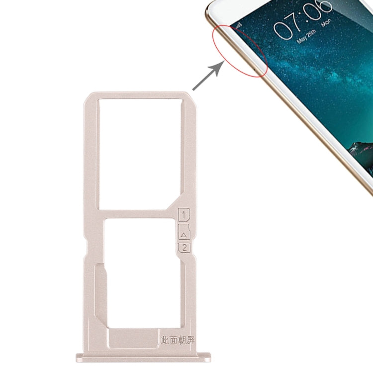 For Vivo V3Max SIM Card Tray + SIM Card Tray / Micro SD Card Tray (Gold) - Card Socket by PMc TechLife | Online Shopping South Africa | PMc TechLife | Buy Now Pay Later Mobicred