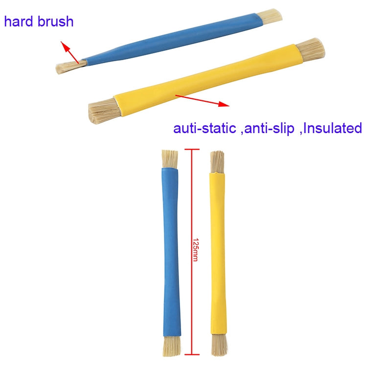 Kaisi BGA Repairing Hard Brush Double-head Brush Anti-static Pig Hair Brush(Yellow) - Others by Kaisi | Online Shopping South Africa | PMC TechLife | Buy Now Pay Later Mobicred