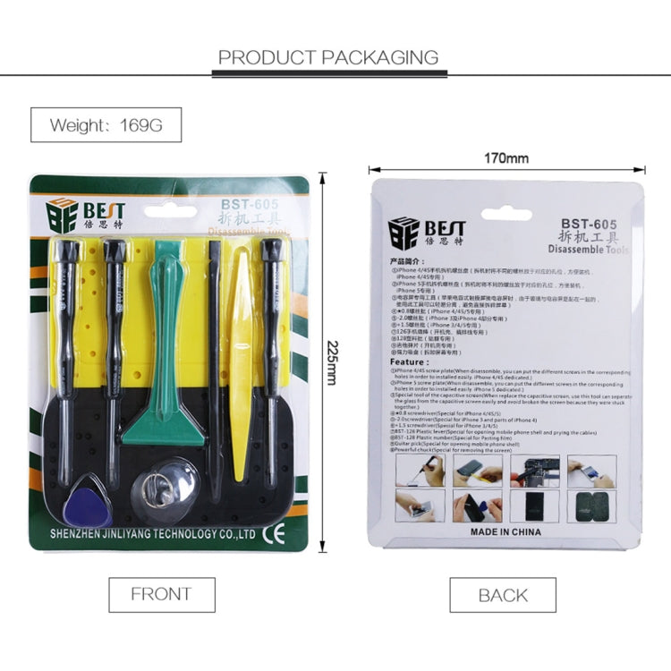 10 in 1 BEST BST-605 Tool Kit Disassemble Opening Tools For iPhone 3 / 4 / 4S / 5 - Tool Kits by BEST | Online Shopping South Africa | PMC TechLife | Buy Now Pay Later Mobicred