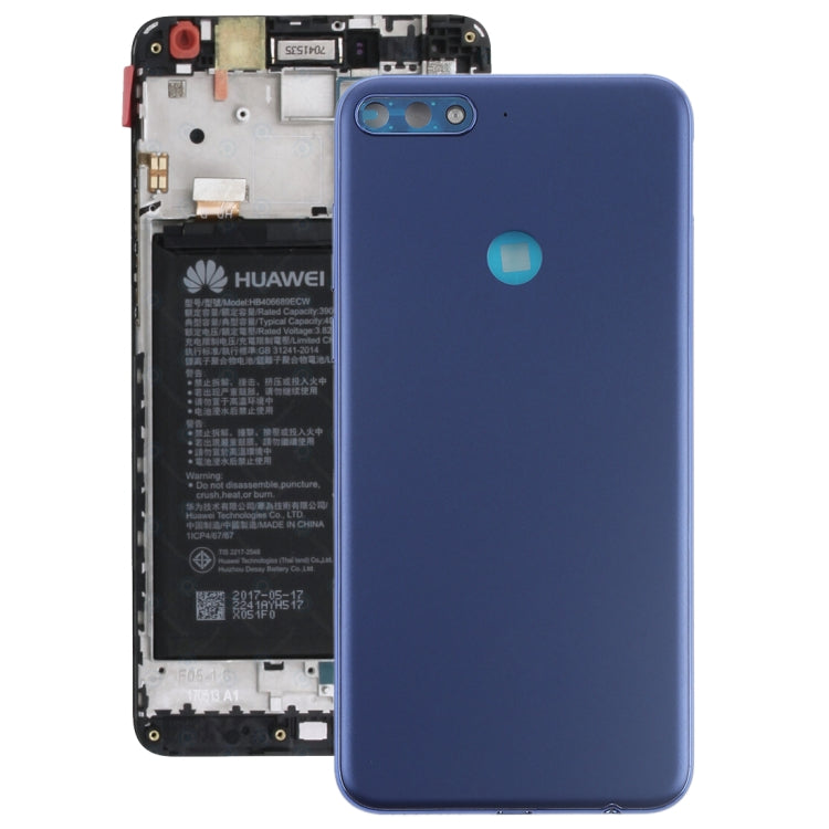 Back Cover with Side Keys for Huawei Y7 (2018)(Blue) - Back Cover by PMC TechLife | Online Shopping South Africa | PMC TechLife | Buy Now Pay Later Mobicred