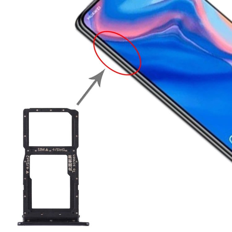 SIM Card Tray + SIM Card Tray / Micro SD Card Tray for Huawei P Smart Z / Y9 Prime (2019) (Black) - Card Socket by PMc TechLife | Online Shopping South Africa | PMc TechLife | Buy Now Pay Later Mobicred
