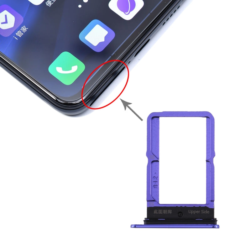 For vivo S5 SIM Card Tray + SIM Card Tray (Blue) - Card Socket by PMc TechLife | Online Shopping South Africa | PMc TechLife | Buy Now Pay Later Mobicred