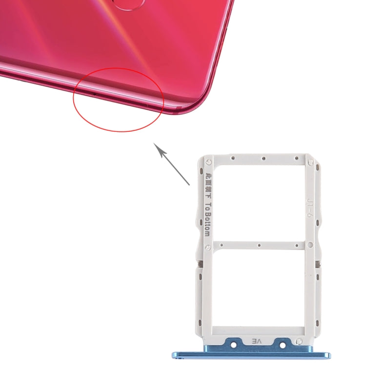SIM Card Tray + SIM Card Tray for Huawei Nova 4 (Blue) - Card Socket by PMc TechLife | Online Shopping South Africa | PMc TechLife | Buy Now Pay Later Mobicred